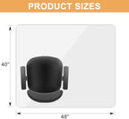 Azadx Tempered Glass Chair Mat for Carpet 40" x 48" Heavy Duty Chair Mat - Image 2