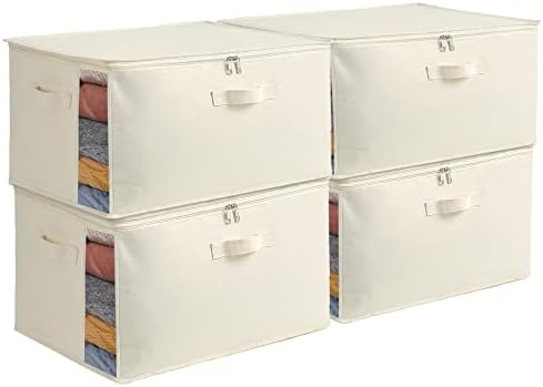 4 Pack Canvas Comforter Storage Bags by Vailando