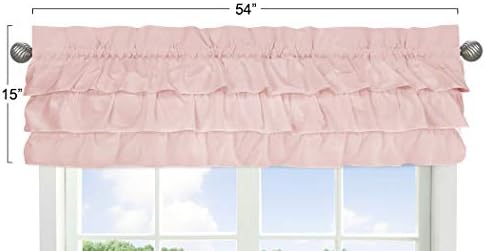 Sweet Jojo Designs Solid Color Blush Pink Shabby Chic Ruffle Window Treatment - Image 3