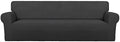 PureFit Stretch Couch Covers for Sofa 4 Seater Slipcovers Dark Gray by PureFit