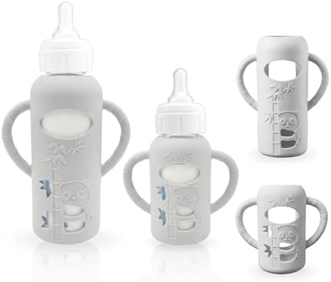 2-Pack Silicone Sleeves for Dr. Brown's Glass Baby Bottles 4 & 8 oz by Unknown
