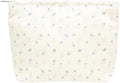 Flat Makeup Bag for Women, Zipper Cosmetic Pouch for Purse, Floral Blue by PAZIMIIK