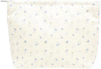 Flat Makeup Bag for Women, Zipper Cosmetic Pouch for Purse, Floral Blue by PAZIMIIK