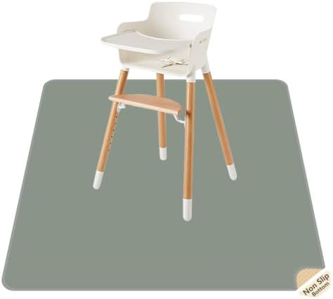 Splat Mat for Under High Chair, Waterproof Washable High Chair Floor Mat by CLCROBD