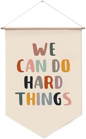 Classroom Wall Decor Banner, We Can Do Hard Things Positive Affirmation Hanging by WCDHOR