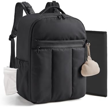 BAGSMART Diaper Backpack with Insulated Pockets & Changing Pad by BAGSMART