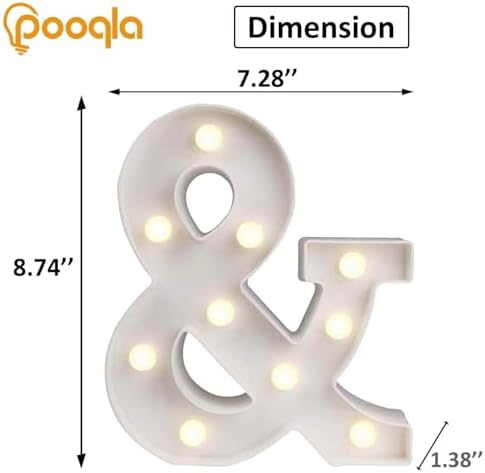 Pooqla LED Marquee Letter Lights, Warm White and Cool White Decorative Lighted - Image 5