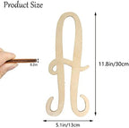 Wooden Letters 12 Inch A for Wall Decor Large Cursive Wood Monogram Letters - Image 2