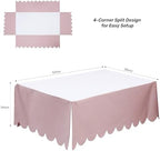 Shunjie.Home Scallop Edge Crib Skirt Pink, 100% Egyptian Cotton 400 Thread - Image 5
