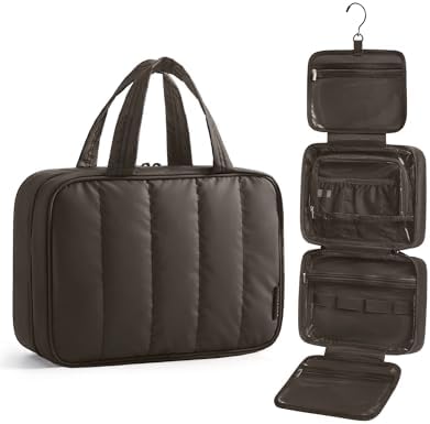 BAGSMART Travel Toiletry Bag for women, Portable Hanging Hook Makeup Bag by BAGSMART