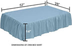 Crib Bed Skirt 28” x 52” with 14” Drop – Split Corners Dust Ruffle, Microfiber - Image 3