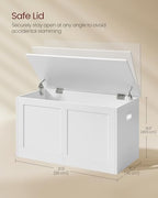 VASAGLE Storage Chest with 2 Safety Hinges, 15.7 x 31.5 x 18.3 Inches - Image 3