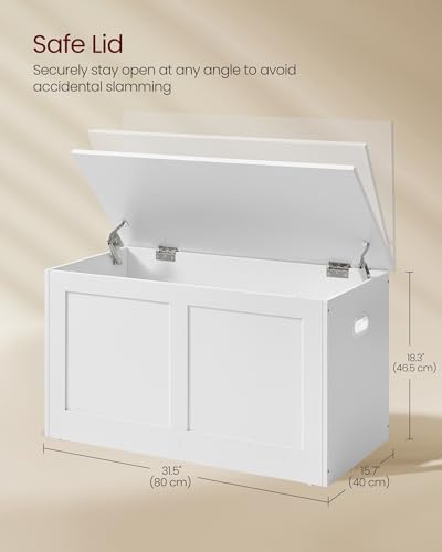 VASAGLE Storage Chest with 2 Safety Hinges, 15.7 x 31.5 x 18.3 Inches - Image 3