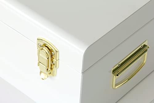 Vixdonos Metal Trunk Decorative Storage Box Set of 2 College Dorm Chest - Image 3