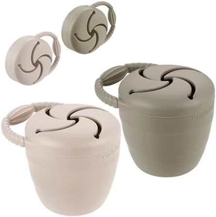 PandaEar Silicone Snack Containers, Collapsible Toddler Snack Cups Spill Proof by PandaEar