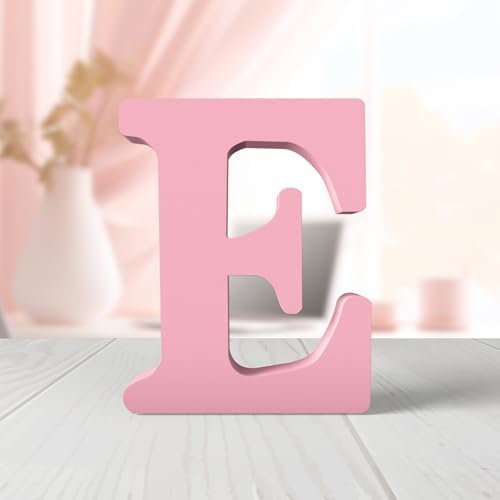 6 Inch Pink Wooden Letters Unfinished Wood Letters by ZARUATU