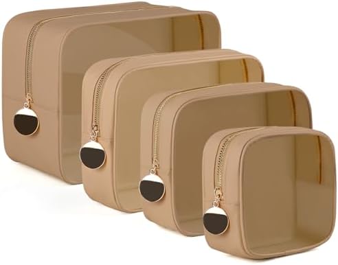 YOPCDJ 4PCS Clear Makeup Bag Set, Waterproof TPU Purse Organizer Pouches by YOPCDJ