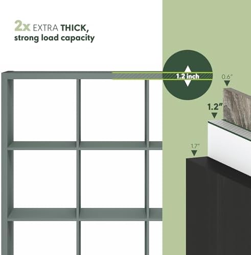 Furinno Cubicle Book Shelf, 12-Cube Bookshelf, Extra Thick Frame Reversible - Image 5