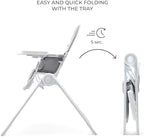 Kinderkraft BINCI Folding High Chair, Light Gray - Image 2