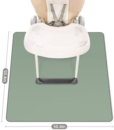 Blissful Diary Baby Splat Mat for Under High Chair, 50.4 x 50.4 Inch Wipeable - Image 3