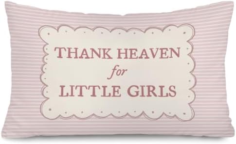 Vintage Pink Baby Girl Nursery Decor 12x20 Pillow Cover by Unknown