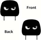 2PCS Funny Cartoon Car Headrest Covers, Cute Funny Cartoon Eyes Car Seat Head - Image 5