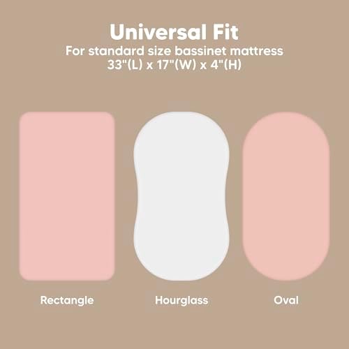 2-Pack Baby Bassinet Sheets Girl, 33x17 Bedside Sheets - Image 3