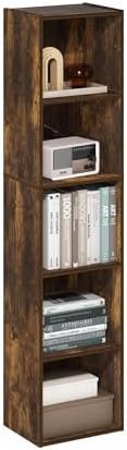 Furinno PASIR Book Shelf, 5-Tier Modern Bookshelf, Open Shelves Bookcase 9 x 12 by Furinno-FitsYourSpaceFitsYourBudget