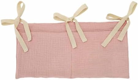 Cotton Baby Bedside Hanging Storage Bag, 2 Pockets Organizer - Image 2