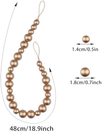 2 Pack Wood Bead Curtain Tieback, Boho Curtain Holdbacks - Image 5