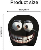 2PCS Funny Cartoon Car Headrest Covers, Cute Funny Cartoon Eyes Car Seat Head - Image 6