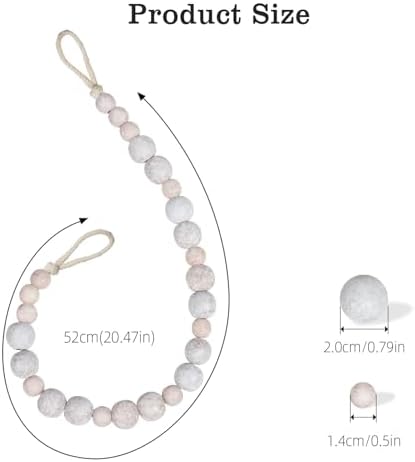 Hion 4 Pcs Boho Curtain Tiebacks, Wood Beads Curtain Holdbacks, Outdoor - Image 2