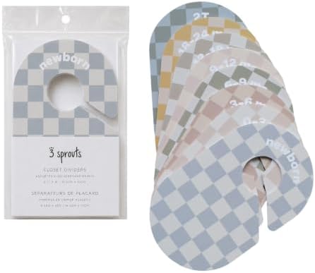 3 Sprouts Baby Closet Dividers, Newborn to 2T, Checkerboard, 8 Piece Set - Image 5