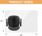 Azadx Tempered Glass Chair Mat for Carpet 32" x 48" Heavy Duty Chair Mat - Image 2