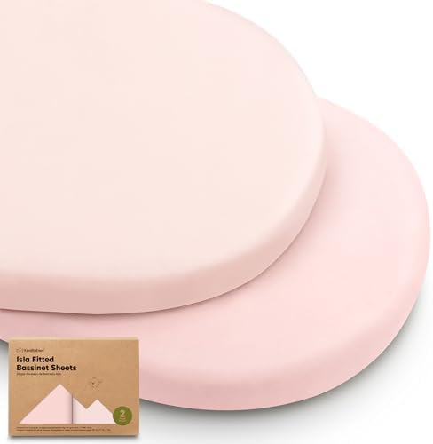 2-Pack Baby Bassinet Sheets Girl, 33x17 Bedside Sheets by KeaBabies