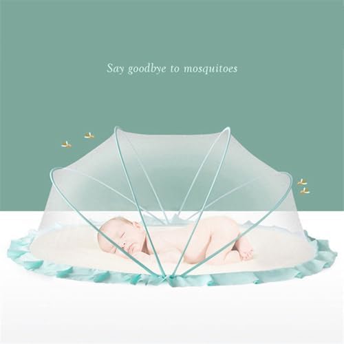 Easy Foldable Baby Mosquito Net Sheer Mesh Ruffled Edge Canopy - Image 4