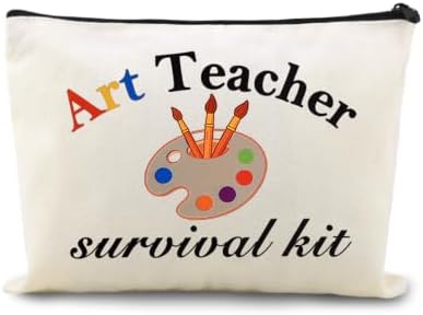 Funny Art Teacher Survival Kit Cosmetics Bag Pouch Zipper Makeup Bag by Sudaporn