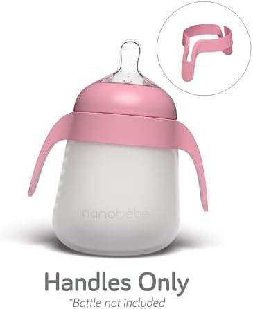 Nanobebe Flexy Bottle Handles, Easy-Grip Ergonomic 2-Pack, Transitional Sippy - Image 2