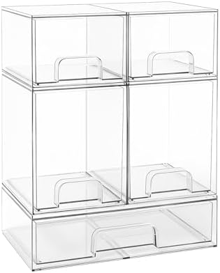 Baby Bottle Organizer Stackable, Acrylic Storage Drawers 5 pack by Unknown