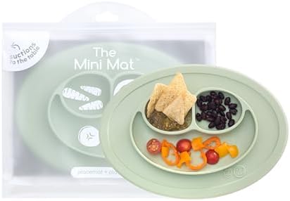 ezpz Mini Mat - 6 -12 Months+ - 100% Silicone Suction Placemat + Divided Plate by ezpz