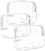 BAGSMART Clear Toiletry Bag 3-Pack TSA Approved Water-Repellent by BAGSMART