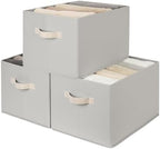 StorageWorks Storage Baskets for Shelves, Light Gray, Extra Large by StorageWorks