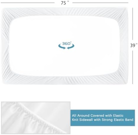 2 Pack Twin Mattress Protector Waterproof Fitted - Image 6