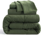 NTBAY Twin Microfiber Bed in a Bag, Comforter Set 5 Piece, Olive Green - Image 2