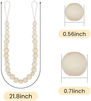 KLOGTSIND Wood Bead Curtain Tiebacks, 4 Pack Curtain Tie Backs - Image 2