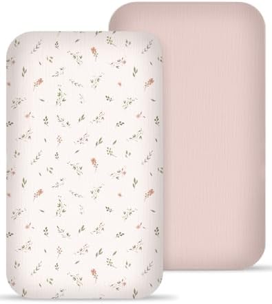 Muslin Bedside Bassinet Sheets 2 Pack by Meowcards