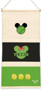 3-Pocket Hanging Wall Organizer, Tennis Theme Over Door Storage by AUII+JO+DESIGN