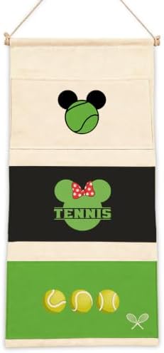 3-Pocket Hanging Wall Organizer, Tennis Theme Over Door Storage by AUII+JO+DESIGN