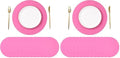 SHACOS 100 pcs Ultra Pink Valentine Round Paper Placemats Disposable 13 inch by SHACOS