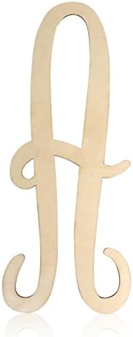 Wooden Letters 12 Inch A for Wall Decor Large Cursive Wood Monogram Letters by Focal20Craft